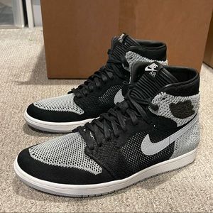 Jordan 1 Retro 85 Flyknit Nike Banned Bred Size 11 black grey